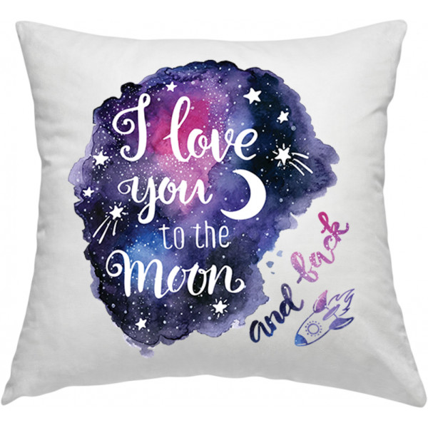 Obliečka na vankúš "To the moon and back"