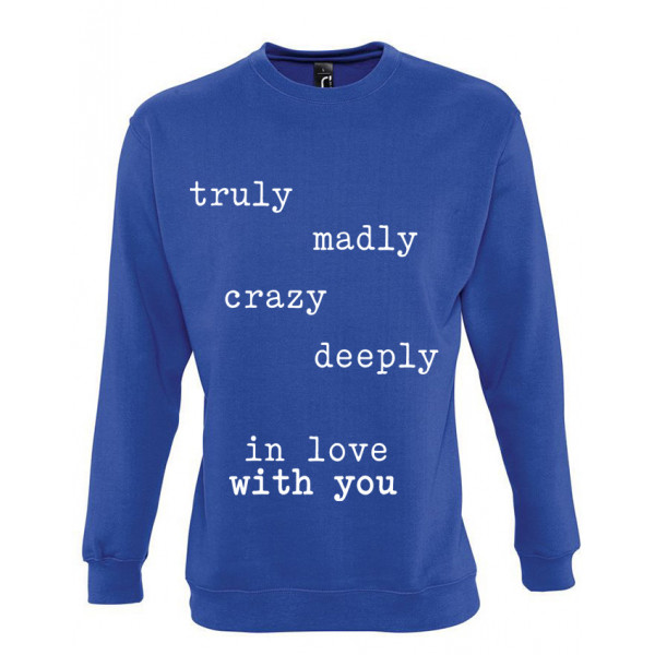 Mikina "Deeply in love with you" (bez kapucne) Mikina "Deeply in love with you" (bez kapucne)