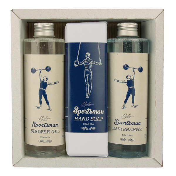Darčeková sada „Športovec“ (sprchový gél 250ml + mydlo 145g + šampón 250ml)