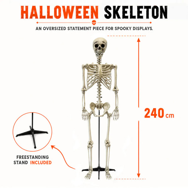 Obrovská dekorácia v podobe kostry vo veľkosti XXL (240 cm)