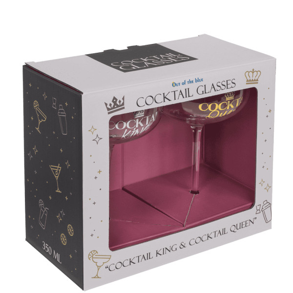 Sada koktejlových pohárov "Cocktail King & Queen"