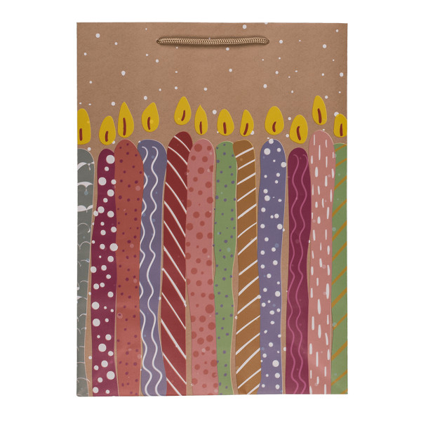 Papierová darčeková taška "Balloons and candles" (34,5x25x8,5cm)
