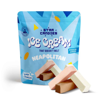 STAR CANDIES lyofilizovaná zmrzlina NEAPOLITAN (vanilka, čokoláda, jahoda), 16 g