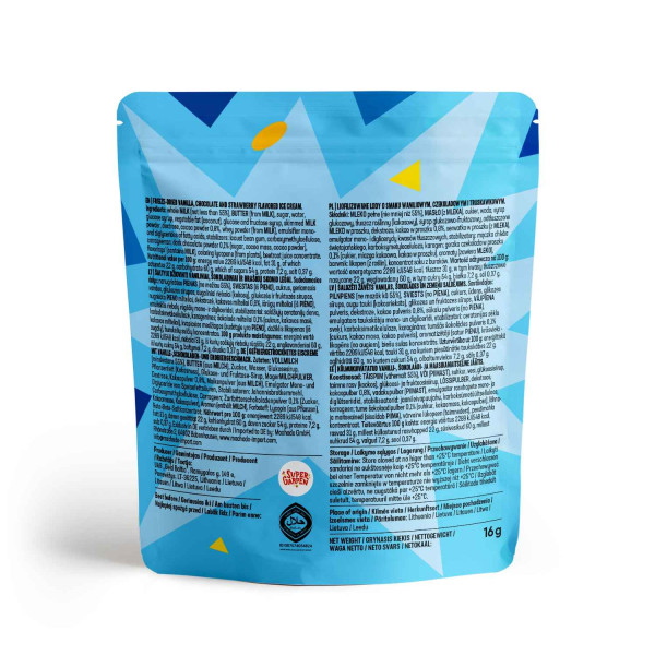 STAR CANDIES lyofilizovaná zmrzlina NEAPOLITAN (vanilka, čokoláda, jahoda), 16 g STAR CANDIES lyofilizovaná zmrzlina NEAPOLITAN (vanilka, čokoláda, jahoda), 16 g