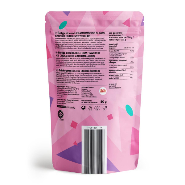 STAR CANDIES Zmrzlina s príchuťou lyofilizovanej žuvačky, 50 g STAR CANDIES Zmrzlina s príchuťou lyofilizovanej žuvačky, 50 g