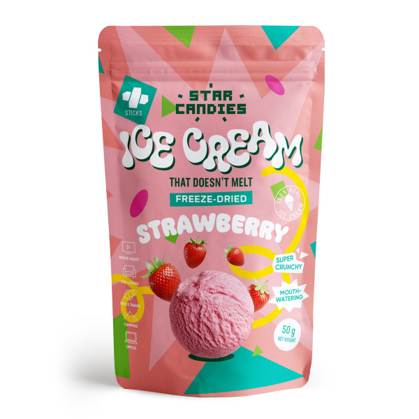 STAR CANDIES lyofilizovaná jahodová zmrzlina, 50g