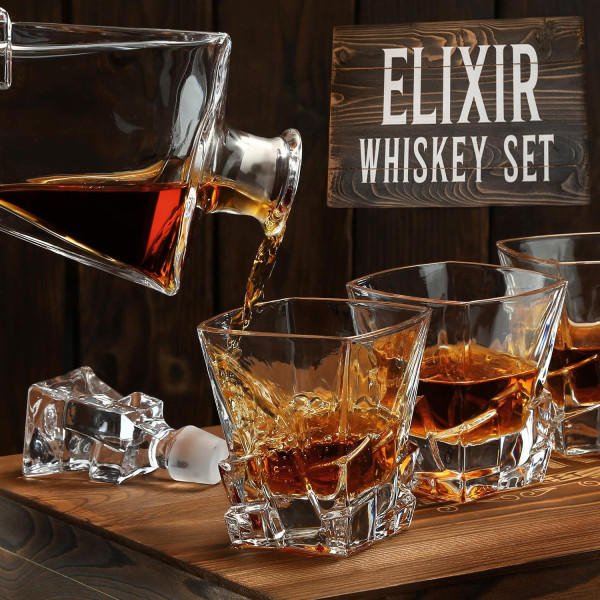 Súprava whisky v drevenej škatuľke „ELIXIR“