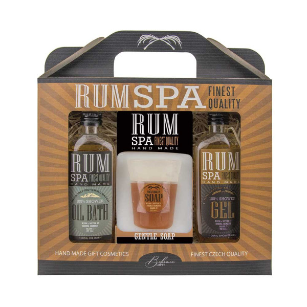 Kozmetický darčekový set "RUM SPA" - Sprchový gél (100ml), Kúpeľová pena (100ml) a Mydlo na ruky (70g) Kozmetický darčekový set "RUM SPA" - Sprchový gél (100ml), Kúpeľová pena (100ml) a Mydlo na ruky (70g)