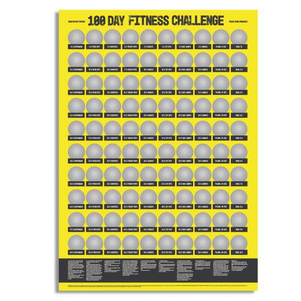 Stierací plagát „100 dní fitness“ Stierací plagát „100 dní fitness“