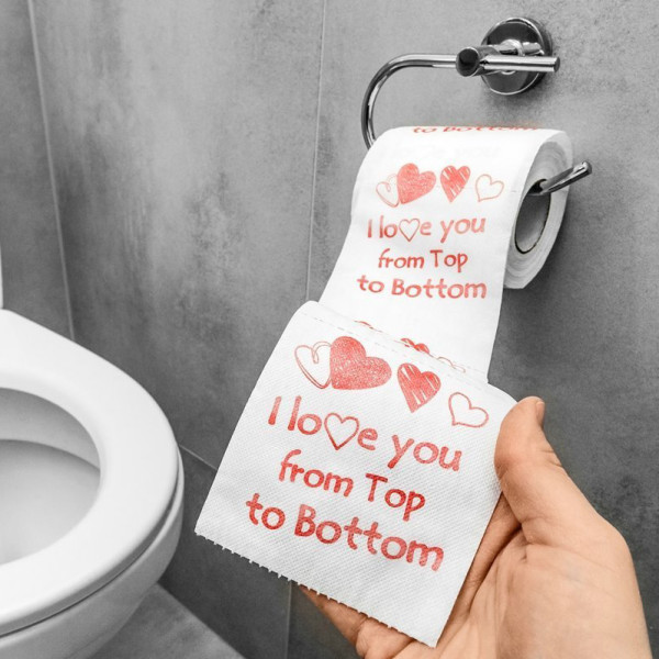 Toaletný papier „Ľúbim ťa“ Toaletný papier „Ľúbim ťa“