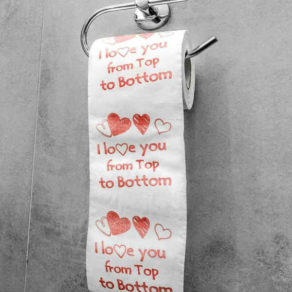Toaletný papier „Ľúbim ťa“ Toaletný papier „Ľúbim ťa“