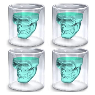 Sada pohárikov v tvare lebky „DOOMED“, 4 x 75ml