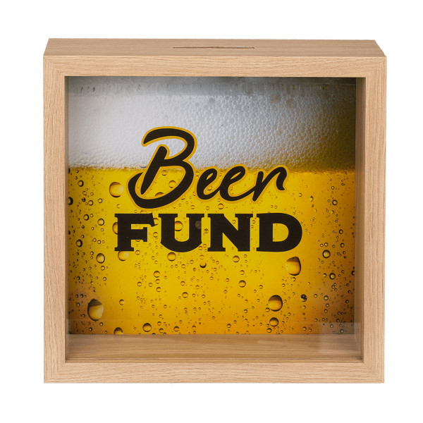 Drevená pokladnička - rám „Fond na pivo“