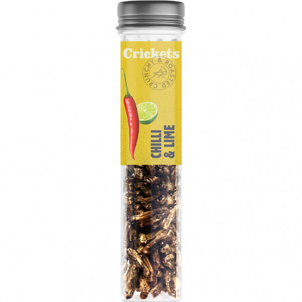 Chrumkaví pražení cvrčky „Chili a limetka“ Chrumkaví pražení cvrčky „Chili a limetka“
