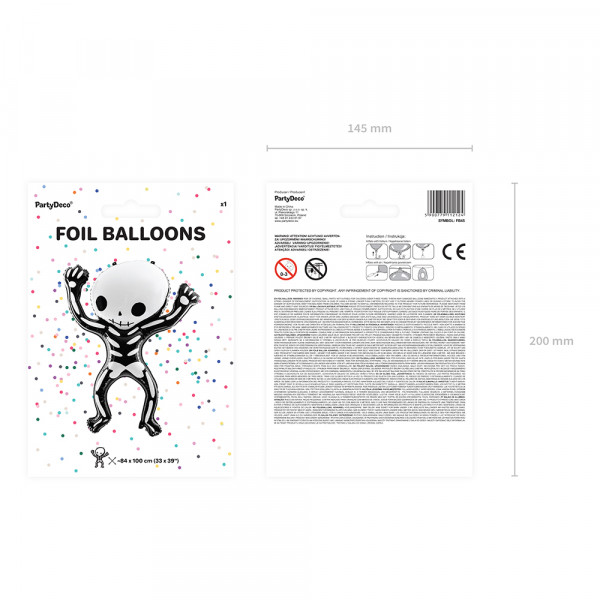 Fóliový balón v tvare „Kostra“ (84 x 100 cm)
