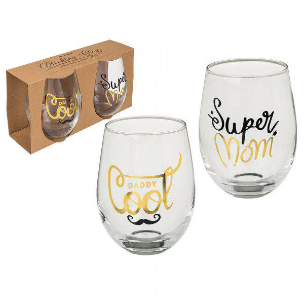 Súprava pohárov „Super MAMA & Cool OCKO“ Súprava pohárov „Super MAMA & Cool OCKO“