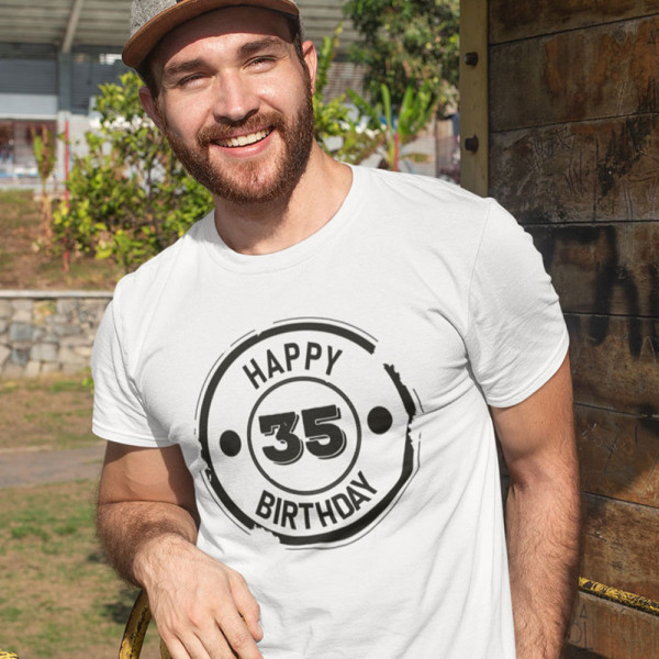 Tričko "Happy birthday" su pasirinktais metais