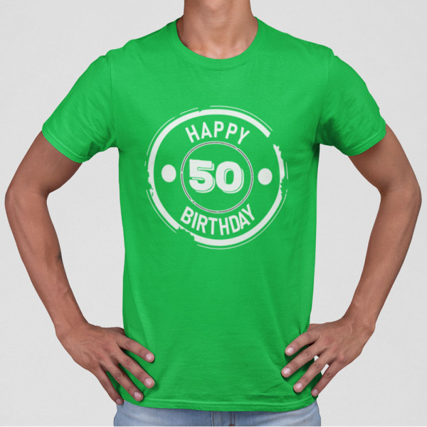 Tričko "Happy birthday" su pasirinktais metais