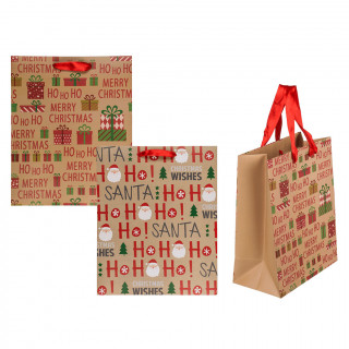 Papierová darčeková taška „Ho Ho Ho“ (26x10x32cm)