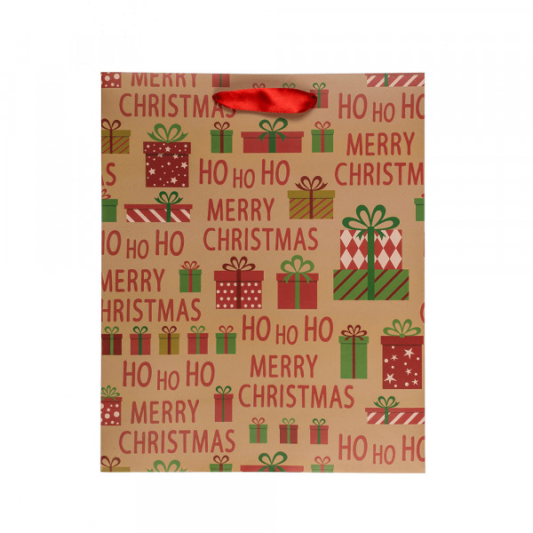 Papierová darčeková taška „Ho Ho Ho“ (18x10x23cm) Papierová darčeková taška „Ho Ho Ho“ (18x10x23cm)