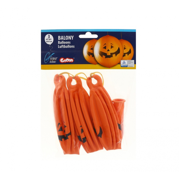 Prémiové balóny „Halloweenska tekvica“ (3 ks) Prémiové balóny „Halloweenska tekvica“ (3 ks)