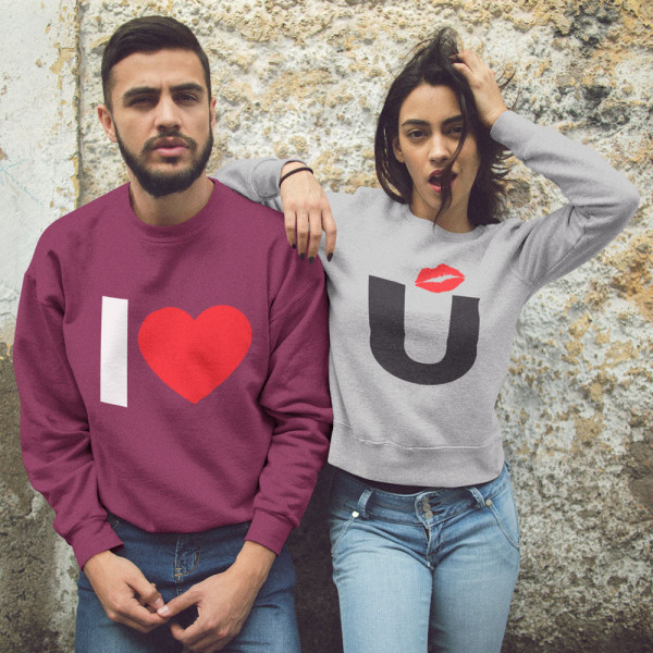 Súprava mikiny "I love you" (bez kapucne) Súprava mikiny "I love you" (bez kapucne)