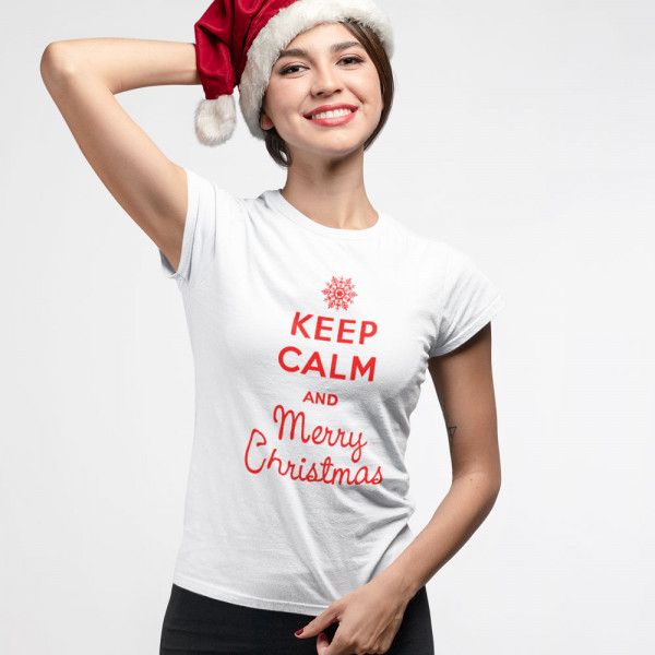 Dámske Tričko "Keep calm Merry Christmas"