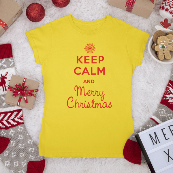 Dámske Tričko "Keep calm Merry Christmas"