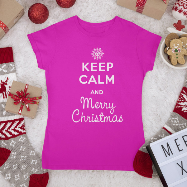 Dámske Tričko "Keep calm Merry Christmas"