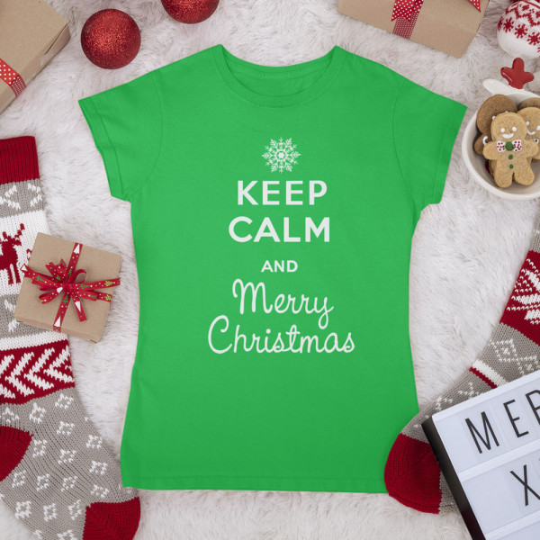 Dámske Tričko "Keep calm Merry Christmas"