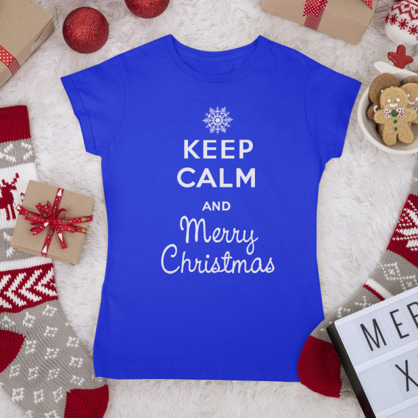 Dámske Tričko "Keep calm Merry Christmas"