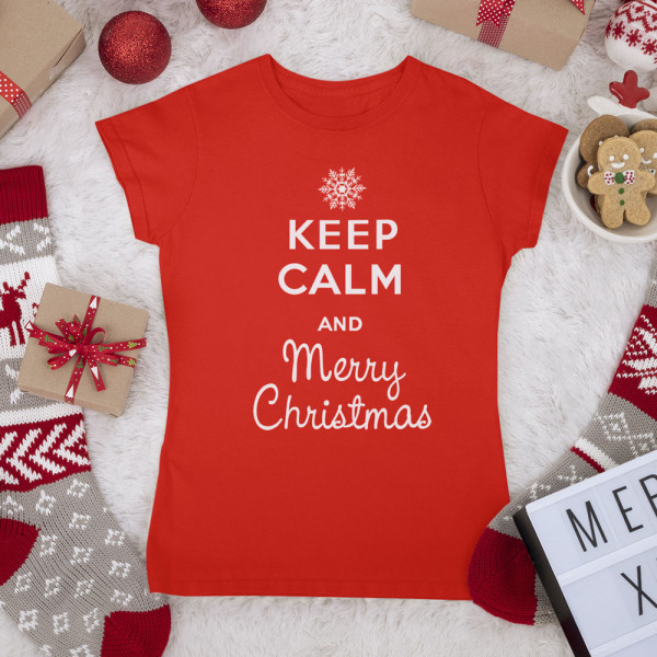 Dámske Tričko "Keep calm Merry Christmas"