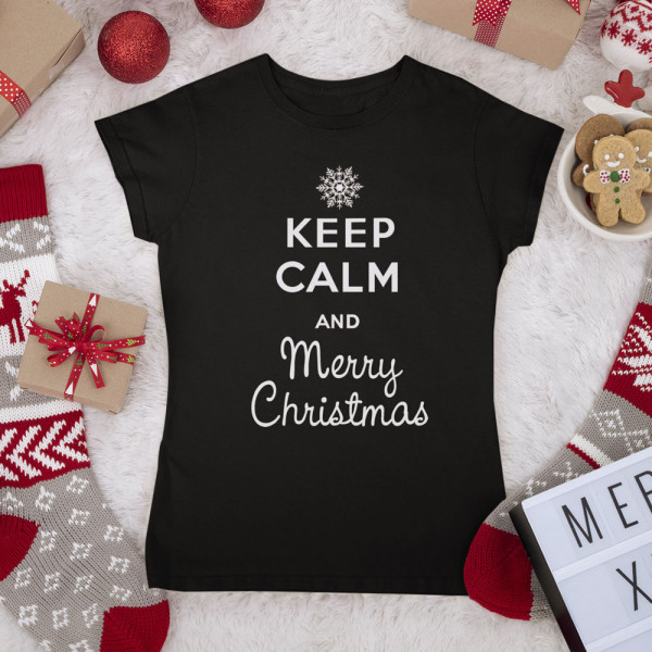 Dámske Tričko "Keep calm Merry Christmas"