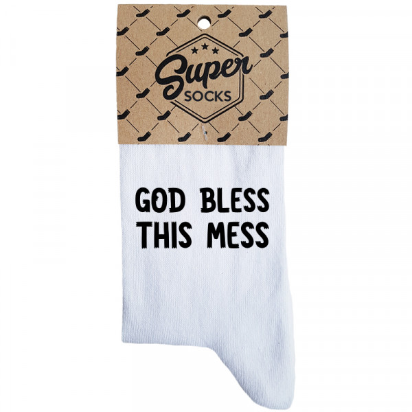 Dámske ponožky „God bless this mess“ Dámske ponožky „God bless this mess“