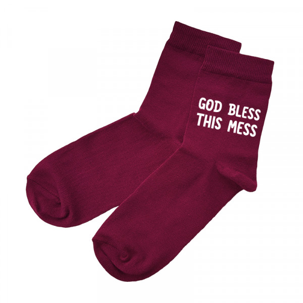 Dámske ponožky „God bless this mess“ Dámske ponožky „God bless this mess“