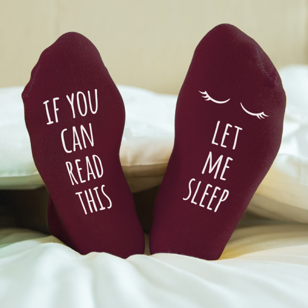 Moteriškos kojinės su spauda ant padų "Let me sleep" Moteriškos kojinės su spauda ant padų "Let me sleep"