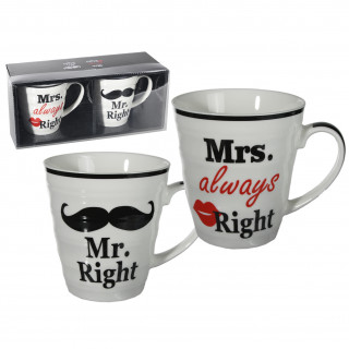 Sada hrnčekov „Mr. Right & Mrs. Always Right“