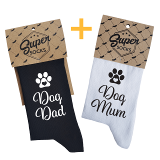 Súprava ponožiek pre páry "Dog Dad & Mum"