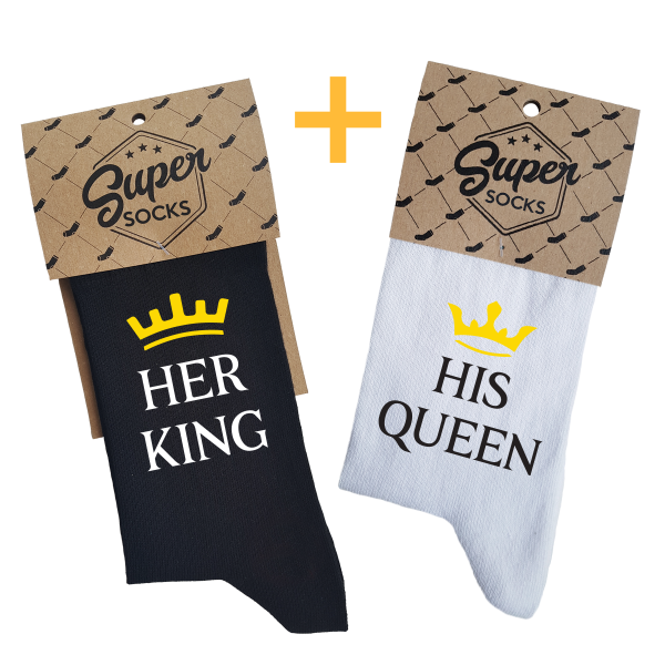 Súprava ponožiek pre páry "King & Queen"