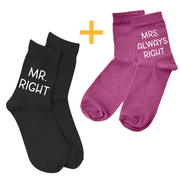 Súprava ponožiek pre páry "Mr. Right & Mrs. Always Right" Súprava ponožiek pre páry "Mr. Right & Mrs. Always Right"