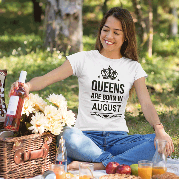 Dámske tričká "Queens are born" s vybraným mesiacom