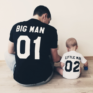 Súprava tričiek "Big man and Little man" s vybranými číslami