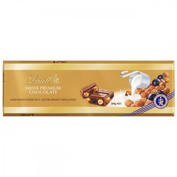XL "LINDT GOLD" Mliečna čokoláda s hrozienkami, lieskovými orechmi a mandľami, 300g XL "LINDT GOLD" Mliečna čokoláda s hrozienkami, lieskovými orechmi a mandľami, 300g