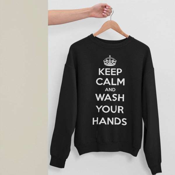 Mikina "Keep Calm Wash Your Hands" (bez kapucne) Mikina "Keep Calm Wash Your Hands" (bez kapucne)