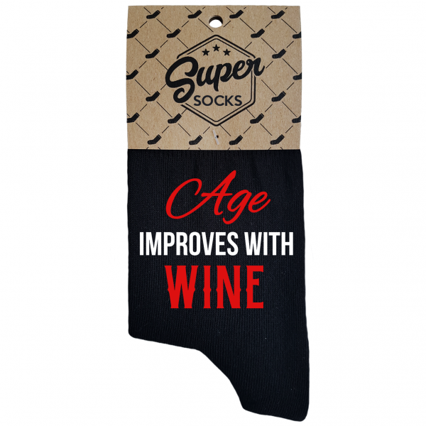 Dámske ponožky „Age improves with wine“