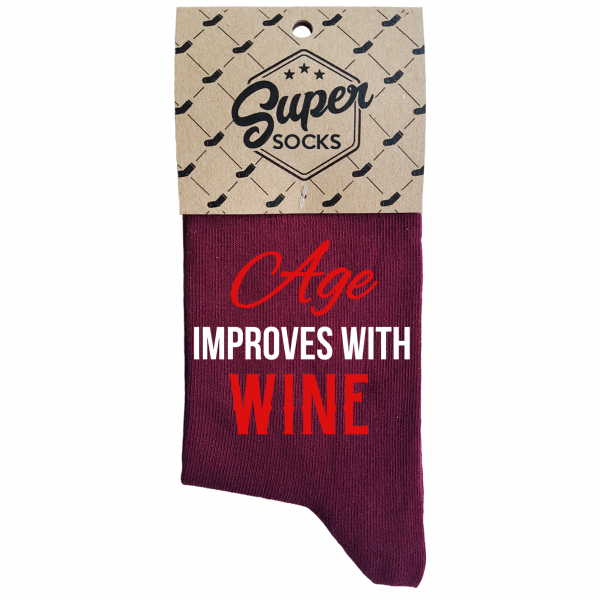 Dámske ponožky „Age improves with wine“