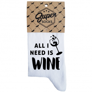 Dámske ponožky „All I need is wine“