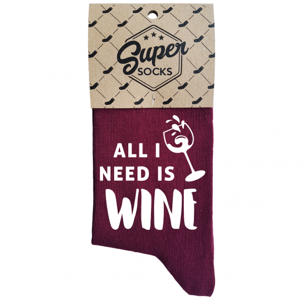 Dámske ponožky „All I need is wine“ Dámske ponožky „All I need is wine“