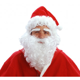 Paruka Santa Clausa s bradou, obočím a klobúkom