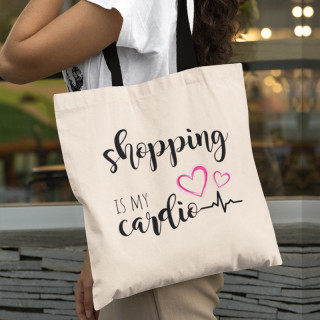 Textilná taška "Shopping is my cardio"